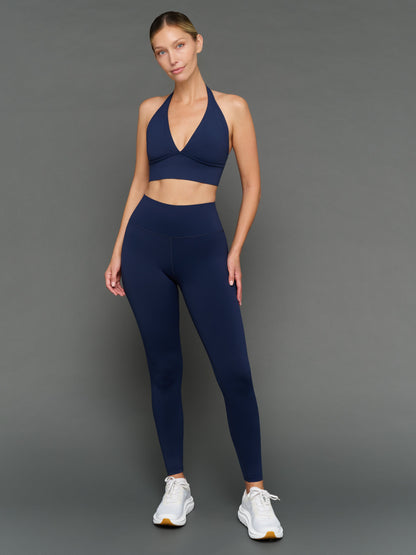 Carbon38 | Halter Bra in Diamond Compression - Navy Blazer