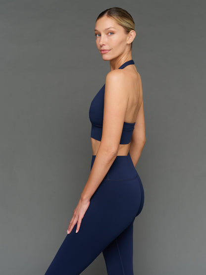 Carbon38 | Halter Bra in Diamond Compression - Navy Blazer