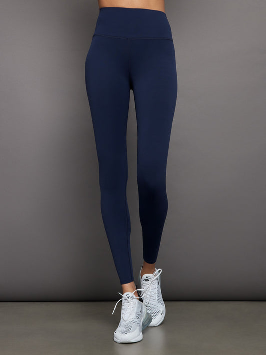 Carbon38 | High Rise Full-Length Legging in Diamond Compression - Navy Blazer