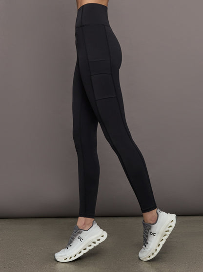 Carbon38 | High Rise Pocket Legging in Diamond Compression - Black