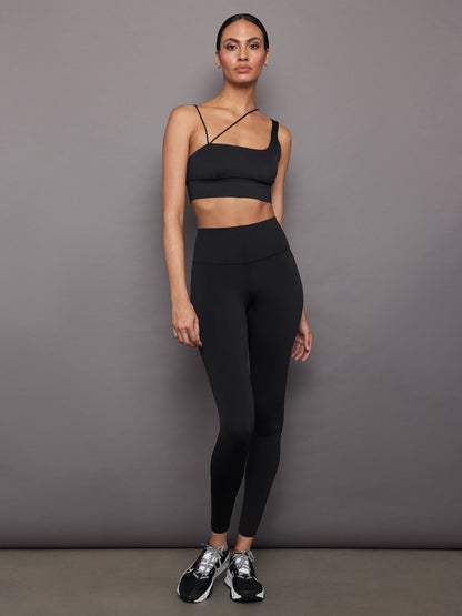 Carbon38 | Asymmetrical Strappy Bra in Diamond Compression - Black