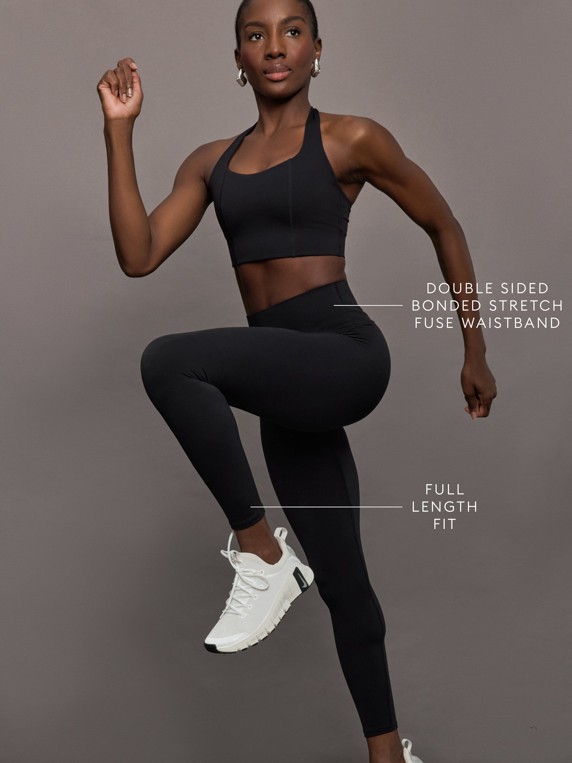 Carbon38 | High Rise Full-Length Legging in Diamond Compression - Black