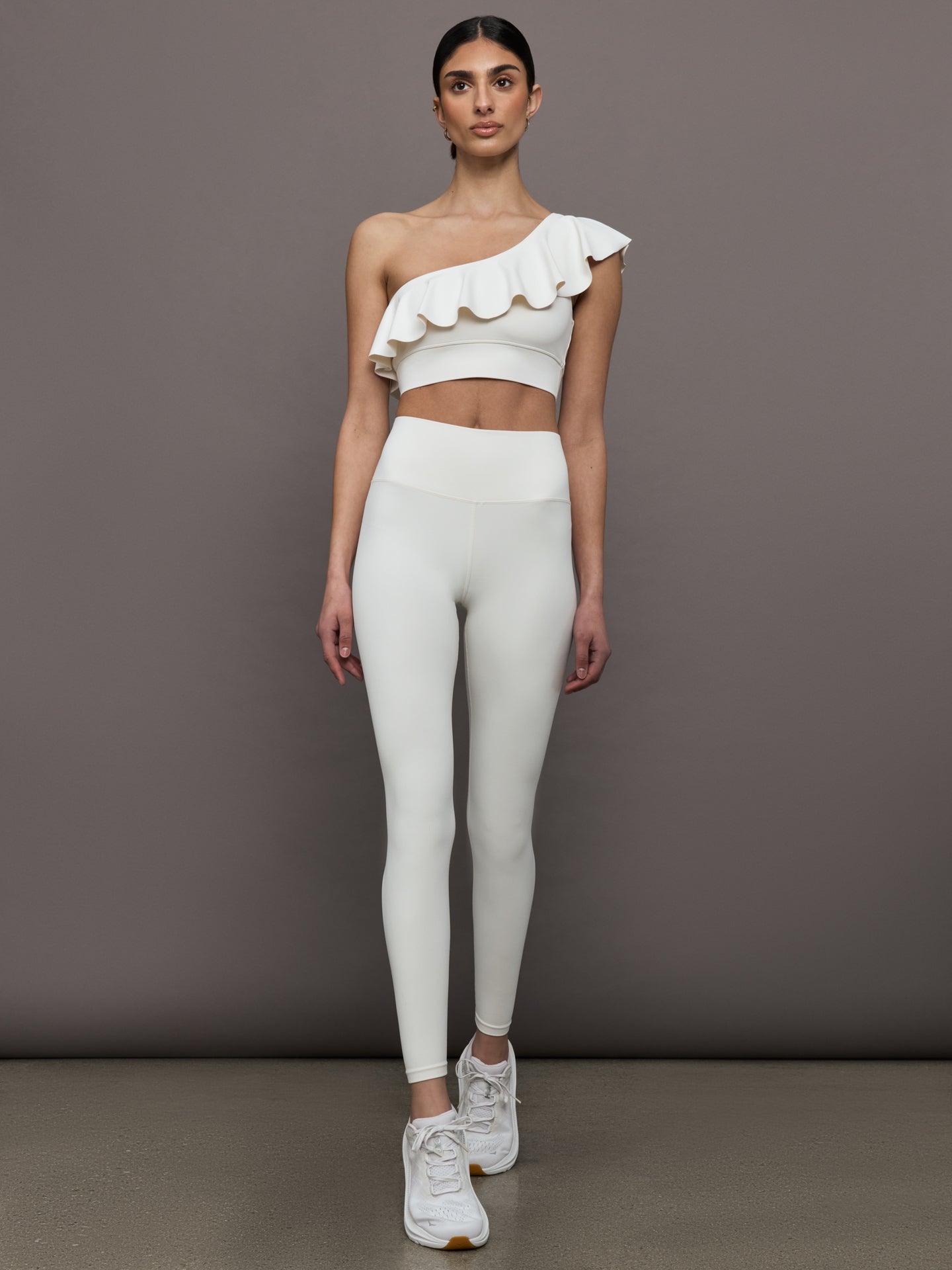 Carbon38 | High Rise Full-Length Legging in Diamond Compression - Cloud Dancer