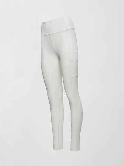 Carbon38 | High Rise Sport Pocket Legging in Diamond Compression - Cloud Dancer