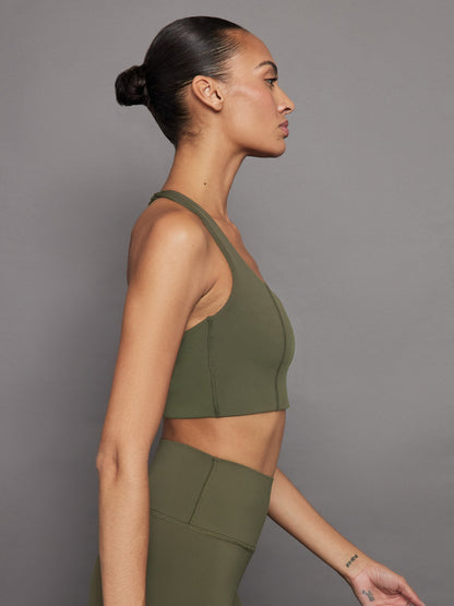 Carbon38 | T Back Bra in Diamond Compression - Olive