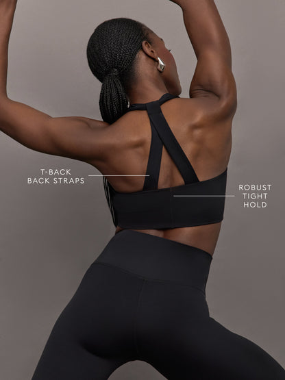 Carbon38 | T Back Bra In Diamond Compression - Black