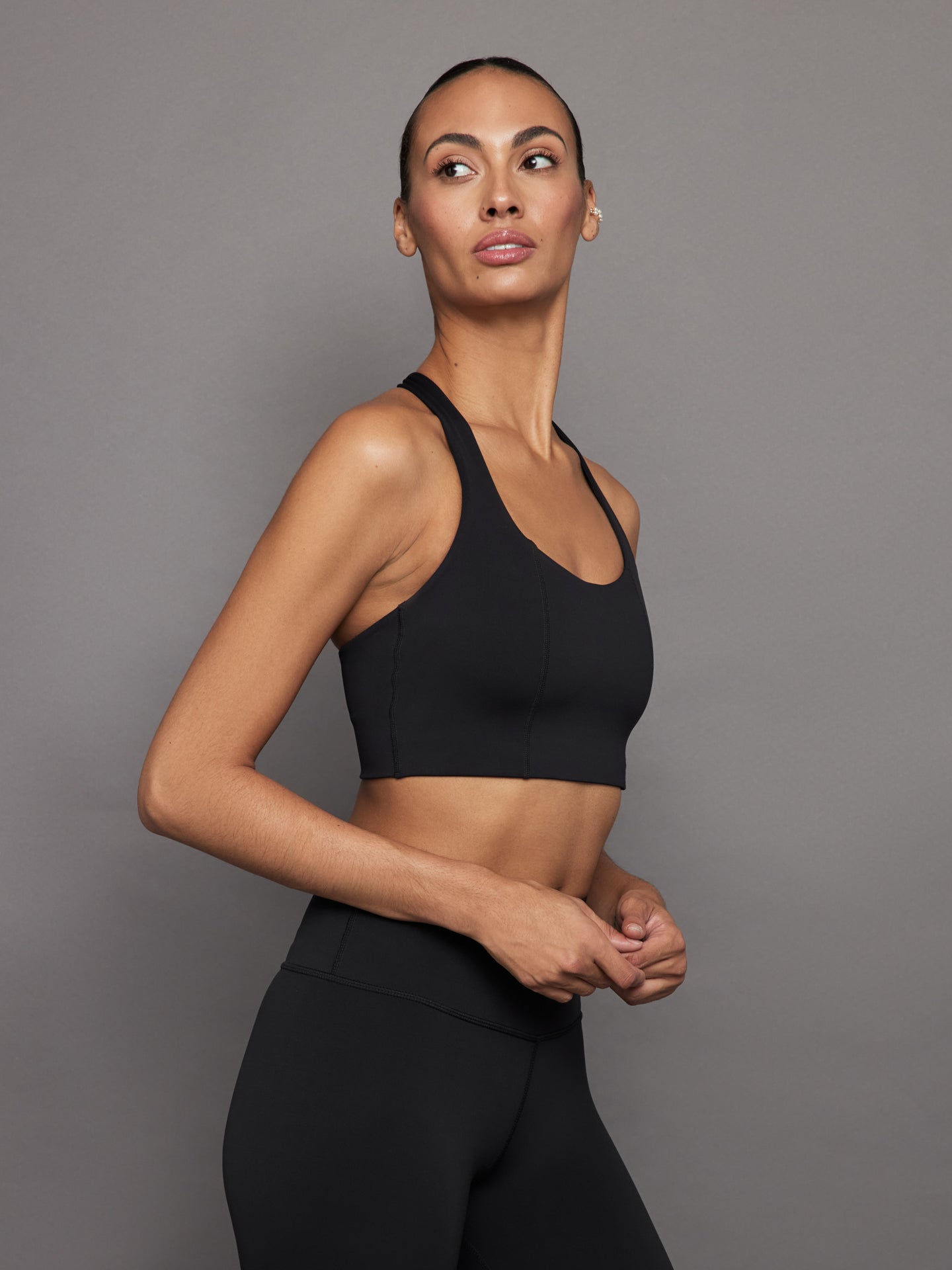Carbon38 | T Back Bra In Diamond Compression - Black