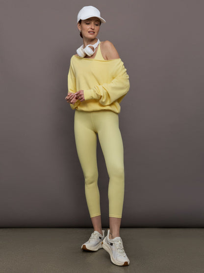 Carbon38 | Off Shoulder Sweatshirt in French Terry - Banana