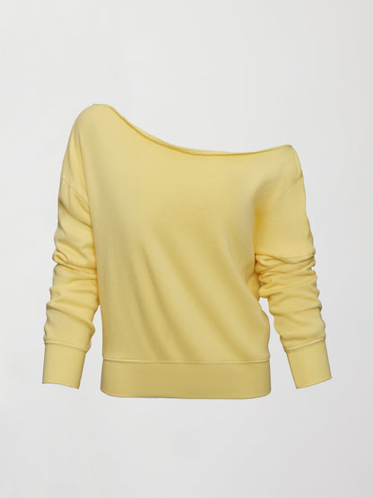 Carbon38 | Off Shoulder Sweatshirt in French Terry - Banana
