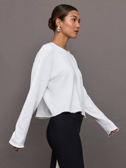 Carbon38 | Crew Neck Sweatshirt in French Terry - White