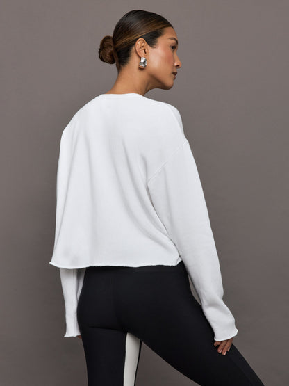 Carbon38 | Crew Neck Sweatshirt in French Terry - White