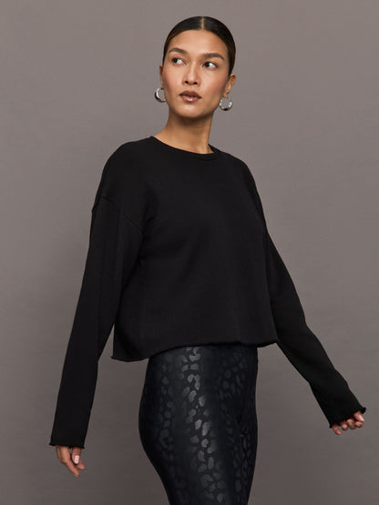 Carbon38 | Crew Neck Sweatshirt in French Terry - Black