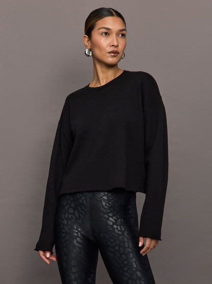 Carbon38 | Crew Neck Sweatshirt in French Terry - Black