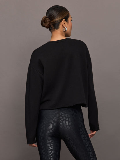 Carbon38 | Crew Neck Sweatshirt in French Terry - Black