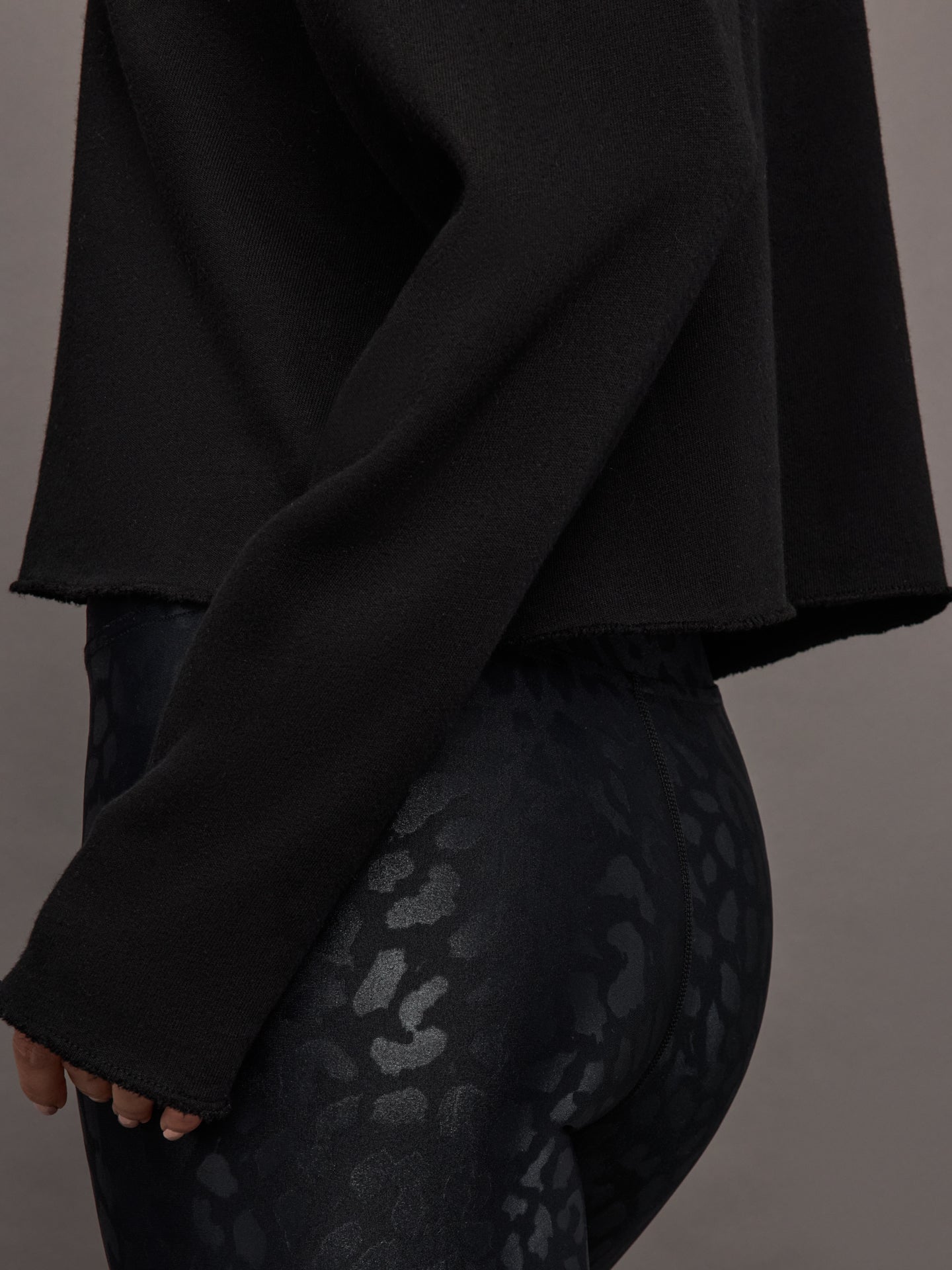 Carbon38 | Crew Neck Sweatshirt in French Terry - Black