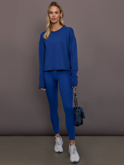 Carbon38 | Crew Neck Sweatshirt in French Terry - Cobalt
