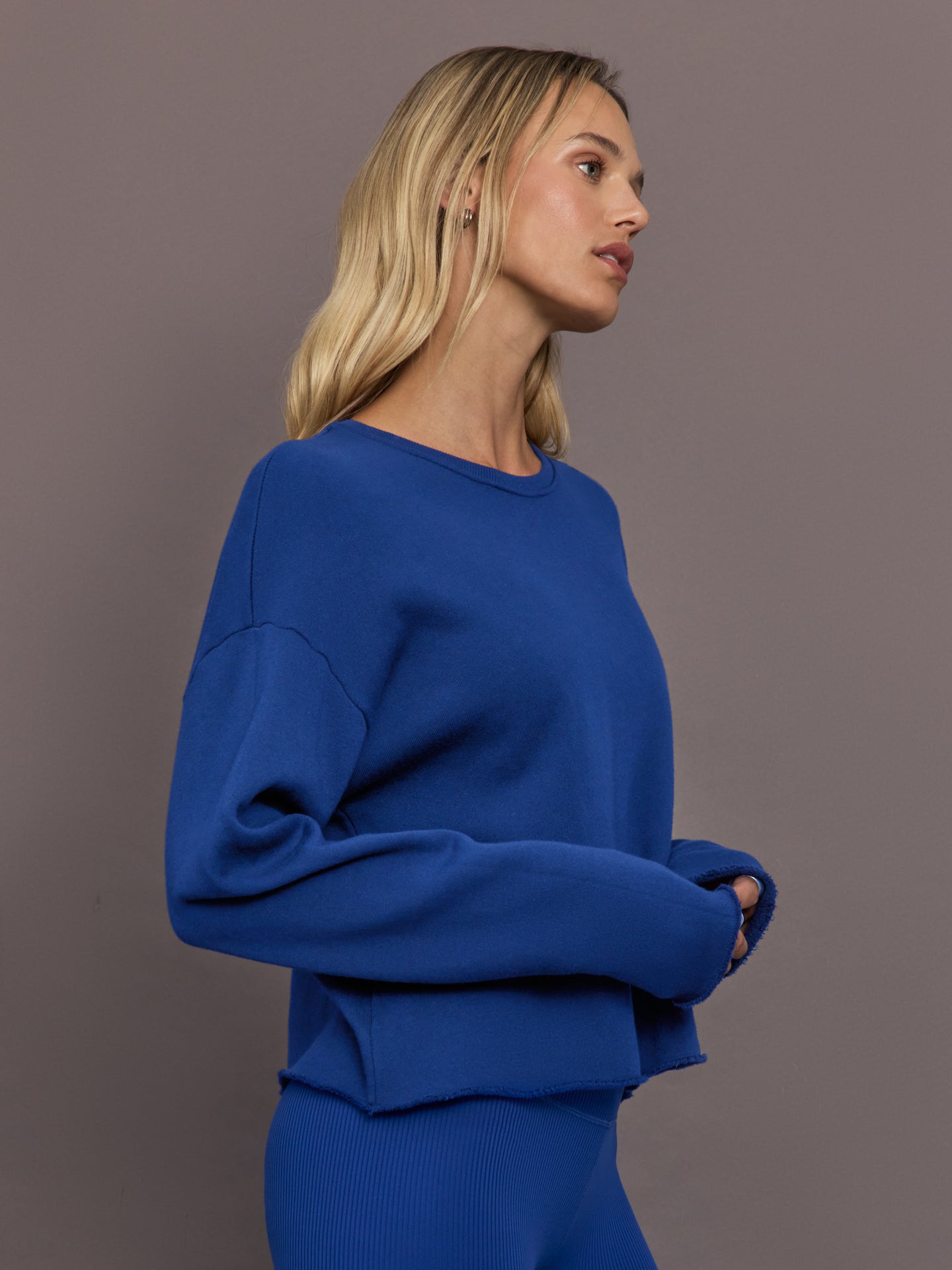 Carbon38 | Crew Neck Sweatshirt in French Terry - Cobalt