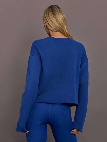 Carbon38 | Crew Neck Sweatshirt in French Terry - Cobalt