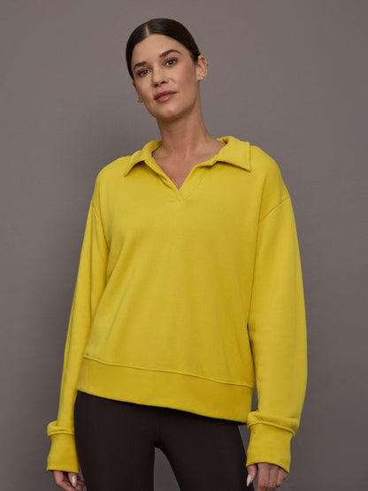 Carbon38 | Johnny Collar Sweatshirt in French Terry - Mango Mint