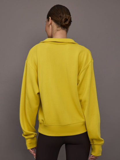 Carbon38 | Johnny Collar Sweatshirt in French Terry - Mango Mint