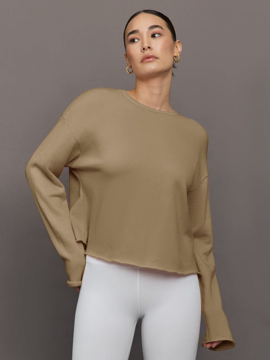 Carbon38 | Crew Neck Sweatshirt in French Terry - Chinchilla