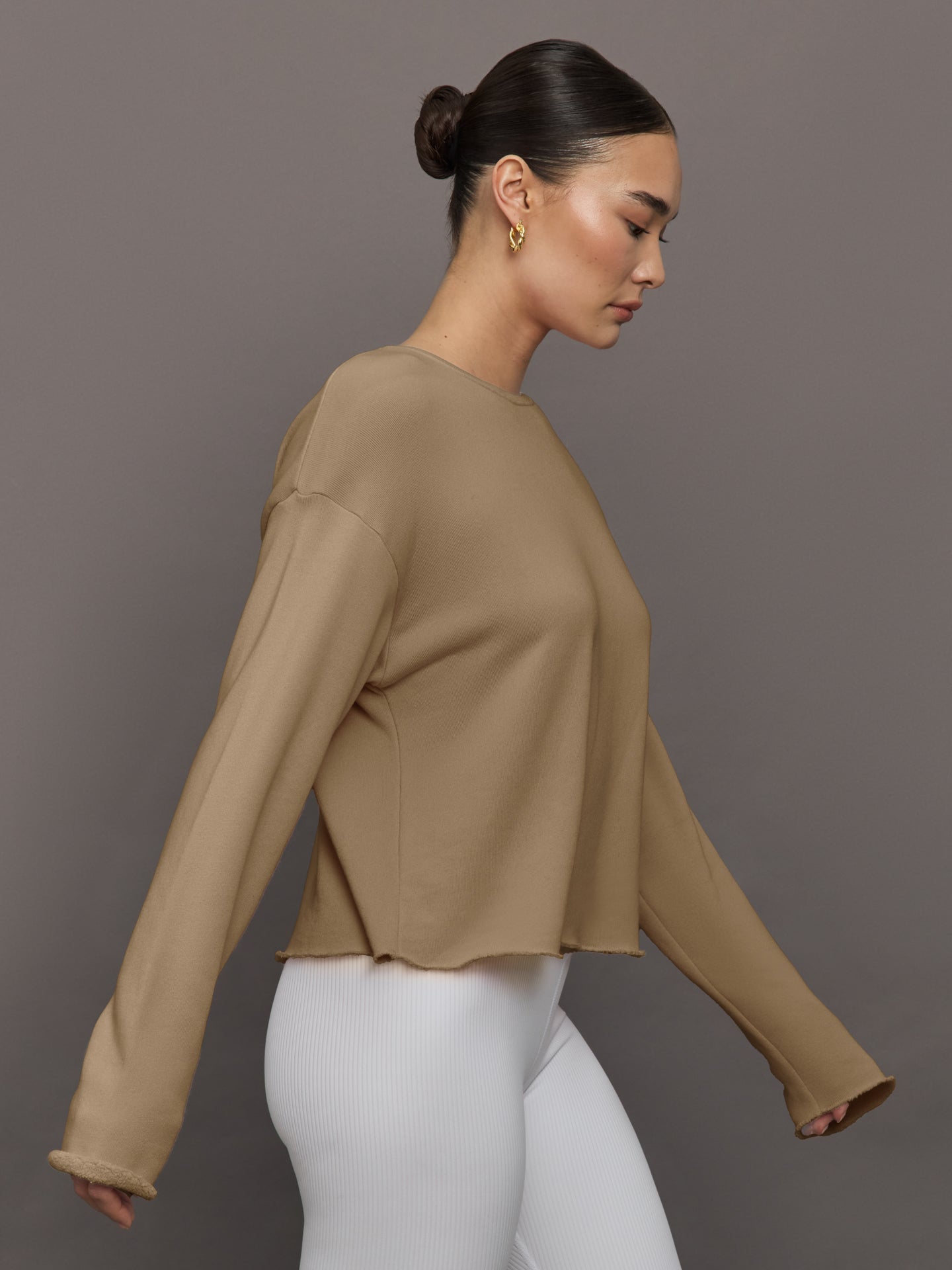 Carbon38 | Crew Neck Sweatshirt in French Terry - Chinchilla