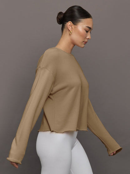 Carbon38 | Crew Neck Sweatshirt in French Terry - Chinchilla