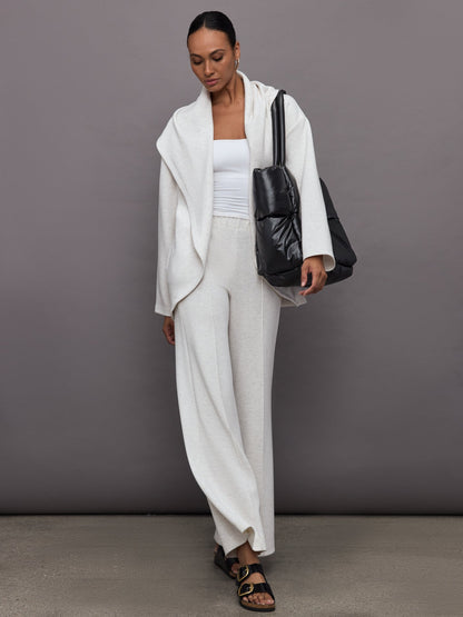 Carbon38 | Knit Cocoon Cardigan in Interlock - Moonbeam Heather