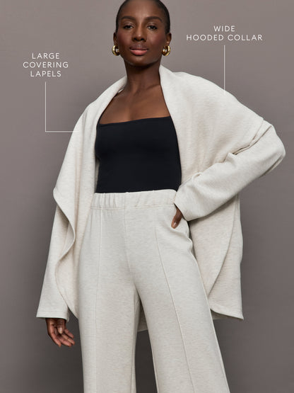 Carbon38 | Knit Cocoon Cardigan in Interlock - Moonbeam Heather