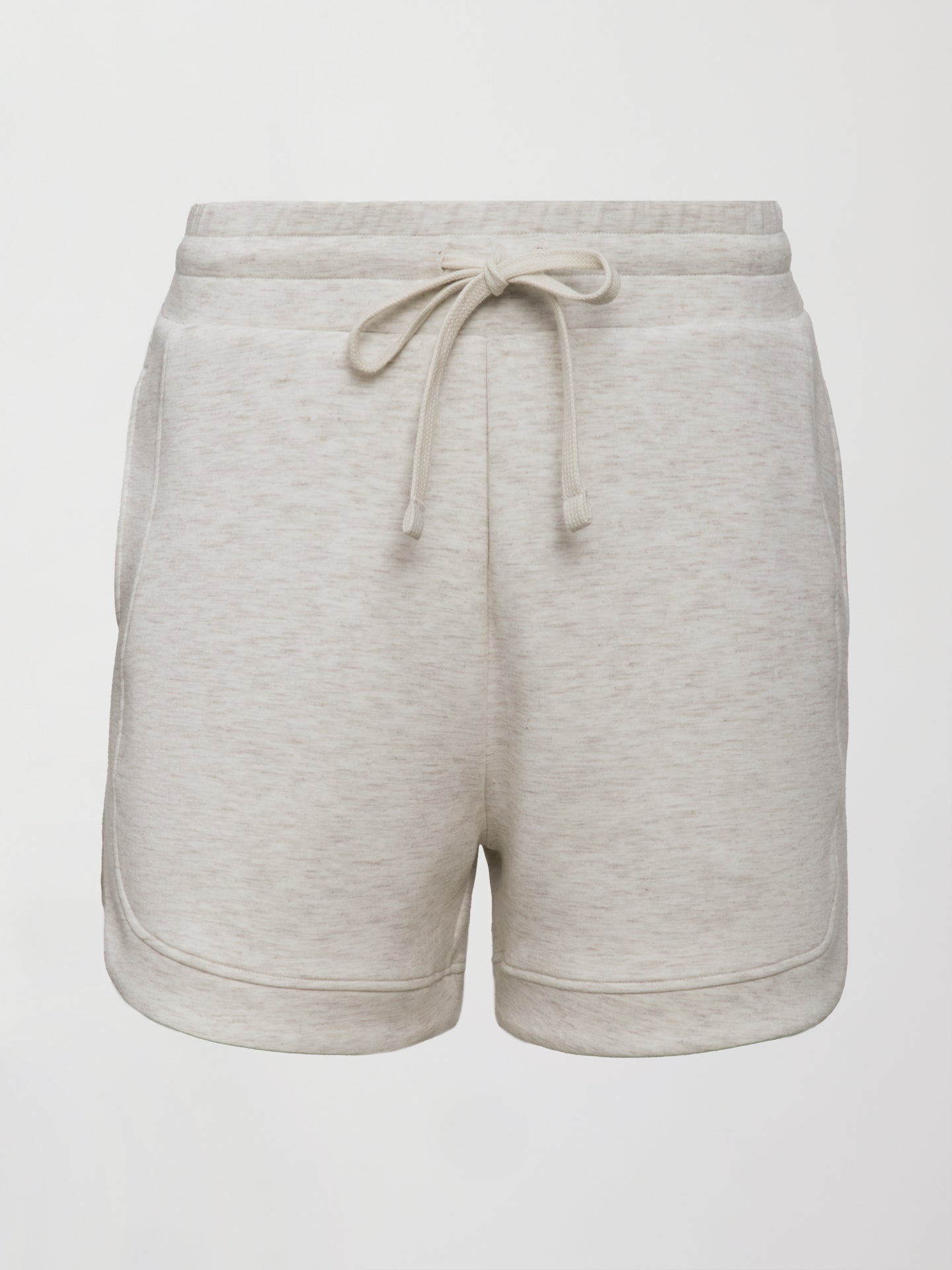Carbon38 | Curved Hem Short in Interlock - Moonbeam Heather