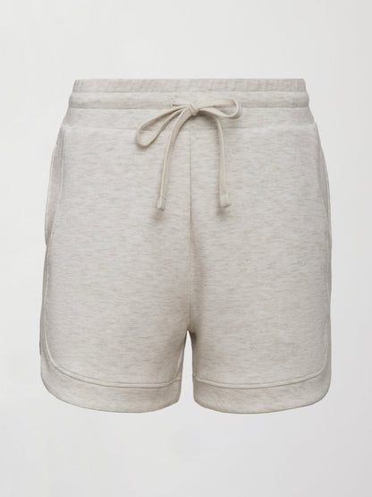 Carbon38 | Curved Hem Short in Interlock - Moonbeam Heather