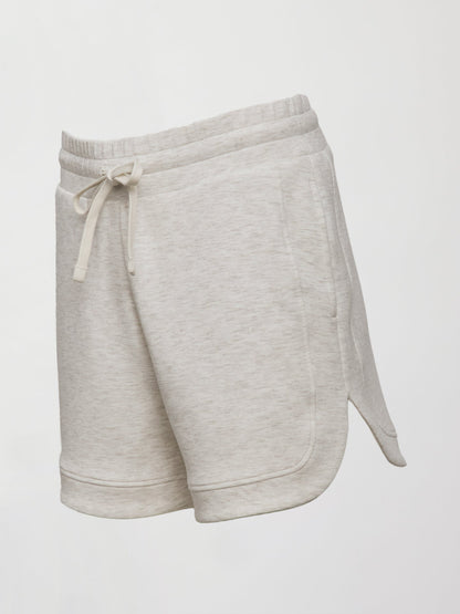Carbon38 | Curved Hem Short in Interlock - Moonbeam Heather