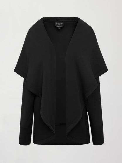 Carbon38 | Knit Cocoon Cardigan in Interlock - Black