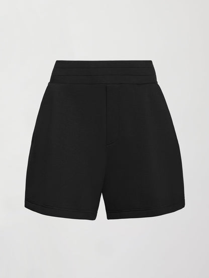 Carbon38 | High Rise Knit Short in Interlock - Black