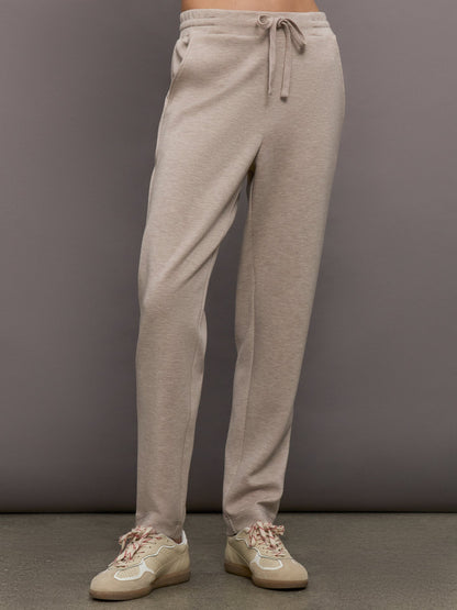 Carbon38 | Tapered Leg Jogger in Interlock - Taupe Heather