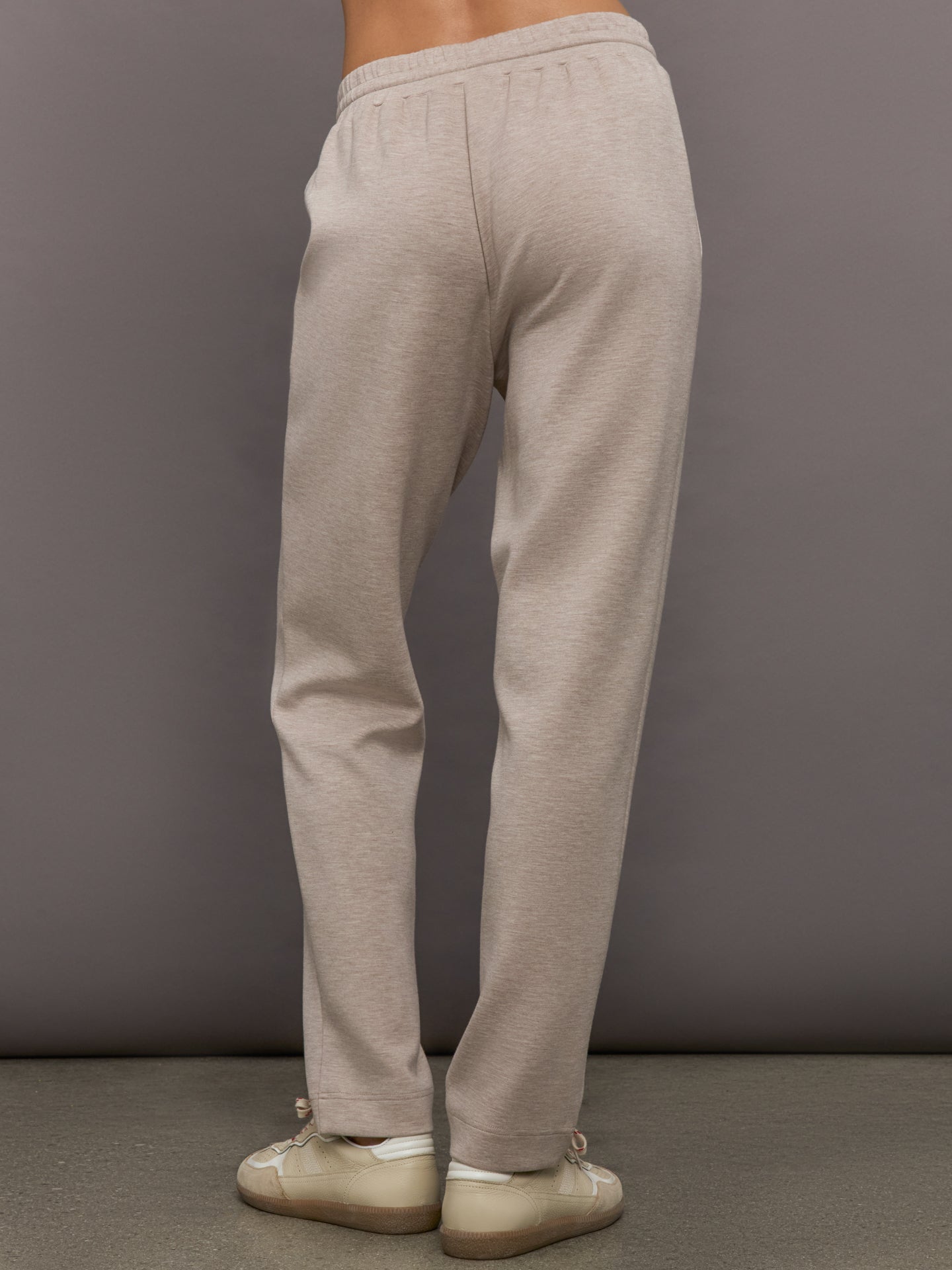 Carbon38 | Tapered Leg Jogger in Interlock - Taupe Heather