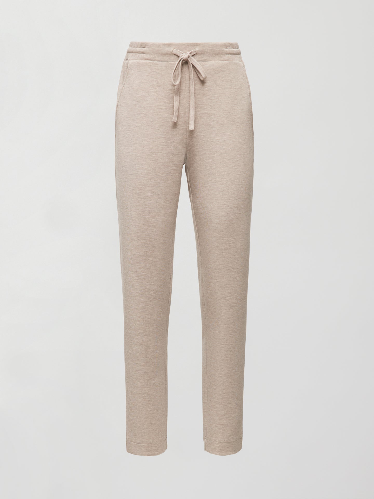Carbon38 | Tapered Leg Jogger in Interlock - Taupe Heather