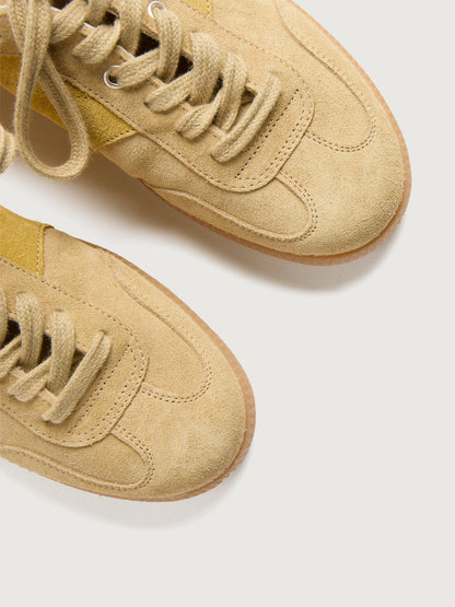Carbon38 | Jackie Court Sneaker - Butter Suede Combo