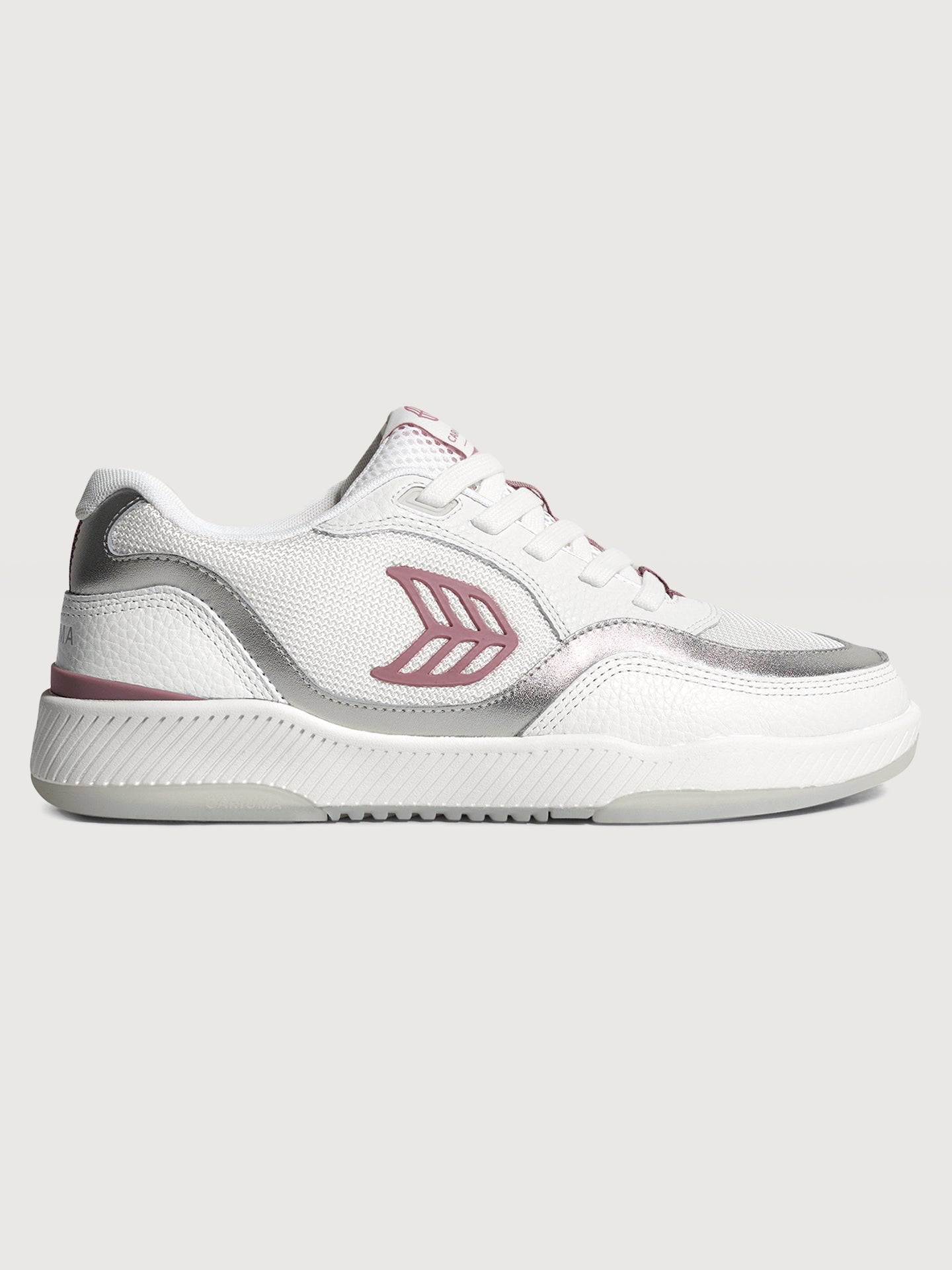 Carbon38 | Uba Premium Leather & Mesh - White/ Metallic Silver Blush Pink