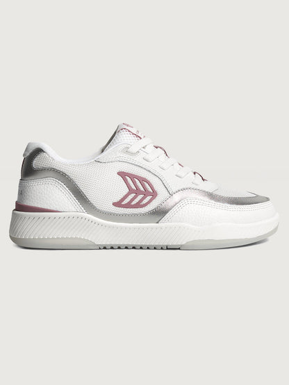 Carbon38 | Uba Premium Leather & Mesh - White/ Metallic Silver Blush Pink