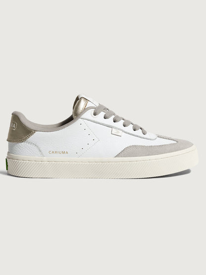 Carbon38 | Toca Premium Leather & Suede - White/Off-White Vintage & Metallic Gold