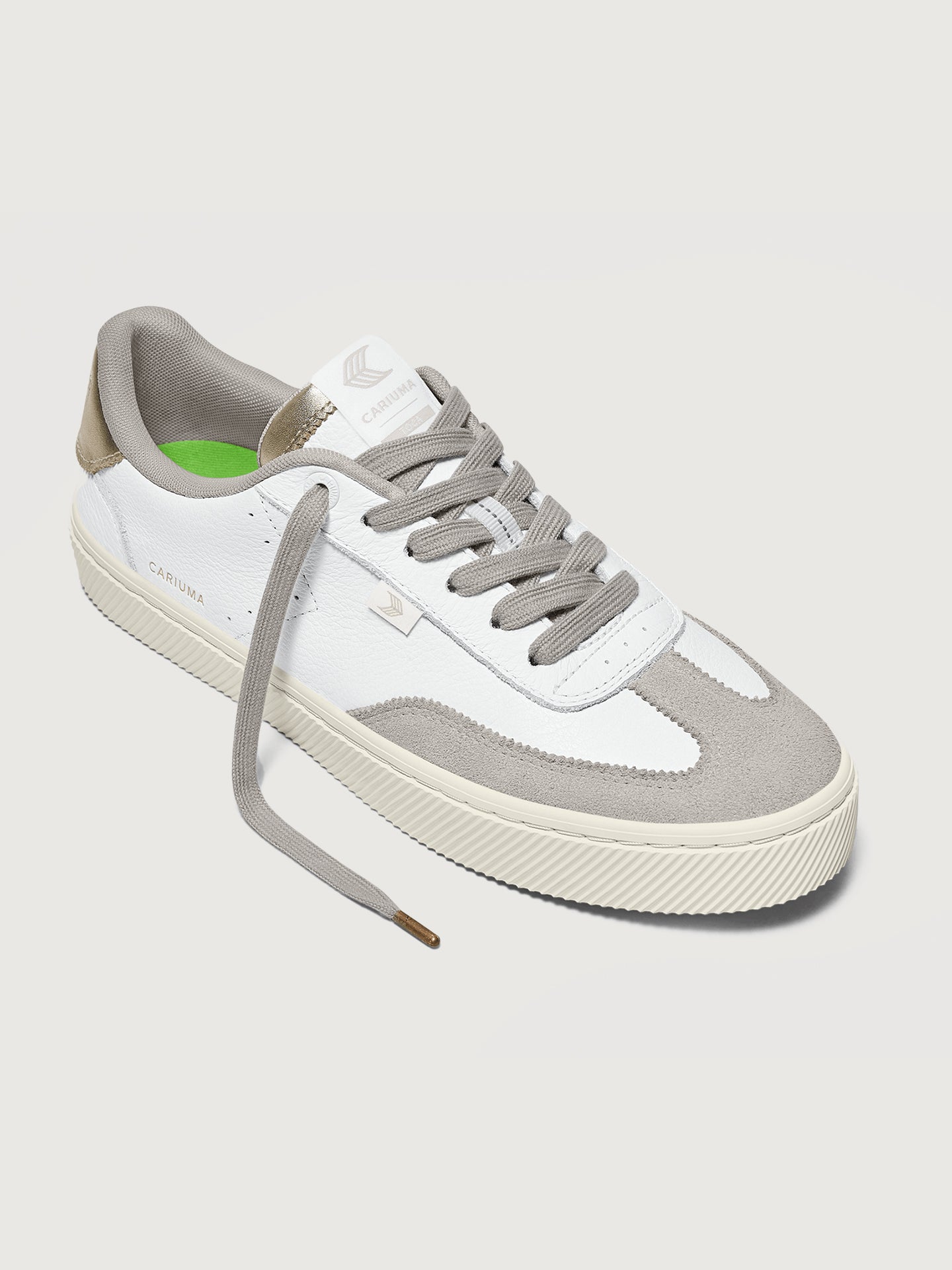 Carbon38 | Toca Premium Leather & Suede - White/Off-White Vintage & Metallic Gold
