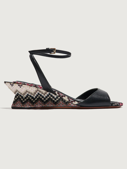 Carbon38 | Sicilia Leather - Black Leather/ Raschel Wave
