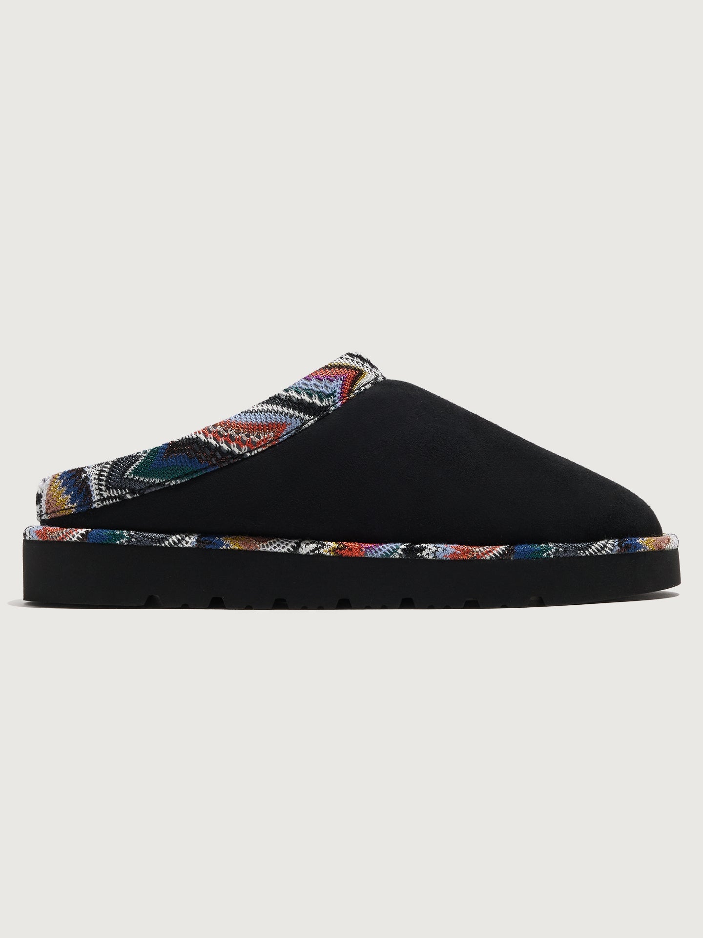Carbon38 | Beth Slide - Suede Flower Multi Blue/Black Suede