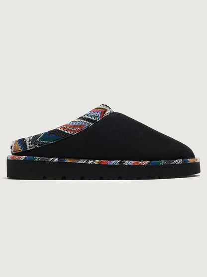 Carbon38 | Beth Slide - Suede Flower Multi Blue/Black Suede