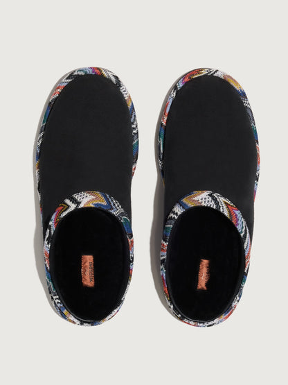 Carbon38 | Beth Slide - Suede Flower Multi Blue/Black Suede