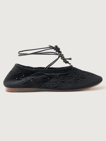 Carbon38 | Rosemary Crochet Flat - Black