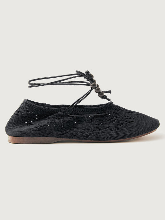 Carbon38 | Rosemary Crochet Flat - Black