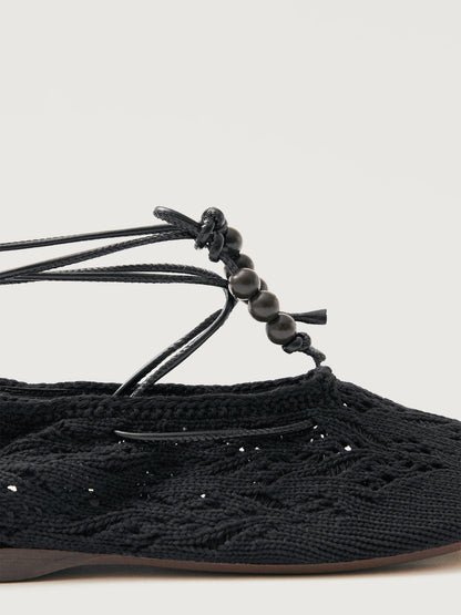 Carbon38 | Rosemary Crochet Flat - Black