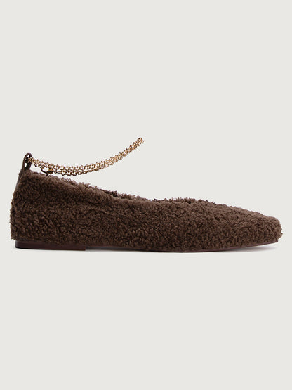 Carbon38 | Augusta Teddy Ballet Flat - Chocolate